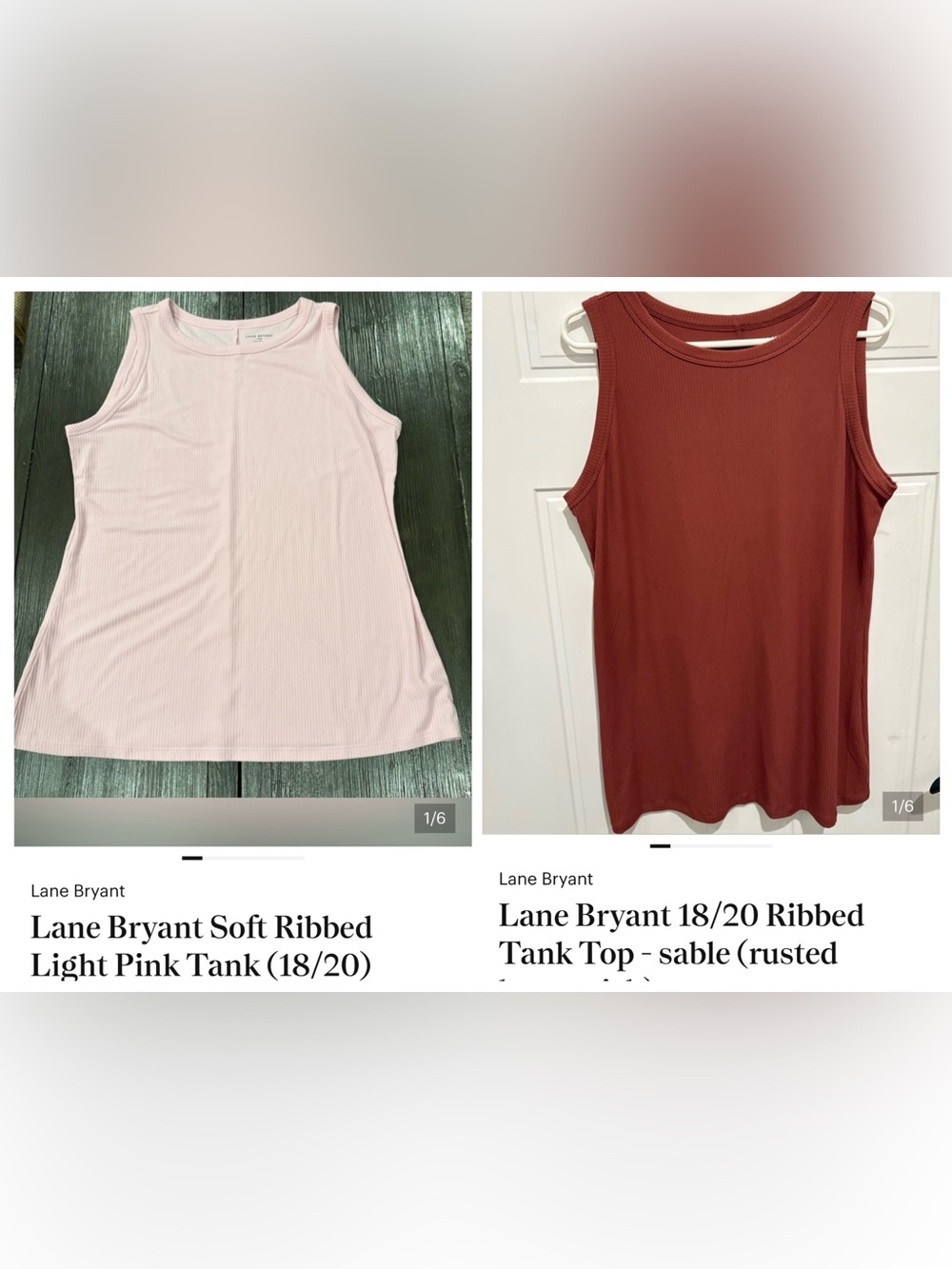 BUNDLE! 2 for $12 ~ Lane Bryant Ribbed Tanks (size 18/20)
